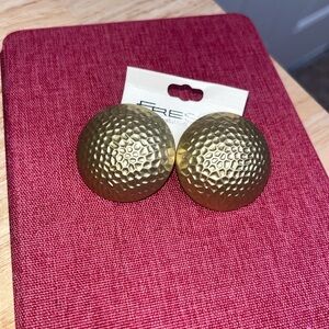 Large round hammered earrings